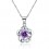 Collier fleur oxyde de zirconium argenté Couleur Violet