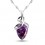 Collier goutte spirale oxyde de zirconium argenté Couleur Violet