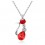 Collier chat goutte argenté Couleur Rouge