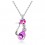 Collier chat goutte argenté Couleur Rose Fushia