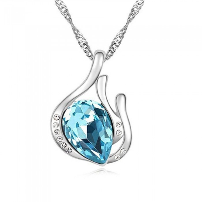 Collier goutte argenté