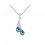 Collier 2 gouttes strass argenté Couleur Bleu turquoise