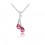 Collier 2 gouttes strass argenté Couleur Rose