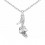 Collier chaussure escarpin fleur strass argenté Couleur Blanc