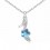 Collier chaussure escarpin fleur strass argenté Couleur Bleu turquoise