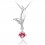 Collier aile strass argenté Couleur Rose