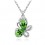 Collier papillon strass argenté Couleur Vert