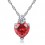 Collier coeur amour oxyde de zirconium argenté Couleur Rouge