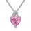 Collier coeur amour oxyde de zirconium argenté Couleur Rose