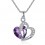 Collier 2 coeurs ajourés oxyde de zirconium argenté Couleur Violet