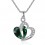 Collier 2 coeurs ajourés oxyde de zirconium argenté Couleur Vert