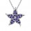 Collier étoile fleur strass argenté Couleur Violet