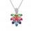 Collier feuille de strass argenté Couleur Multicolore