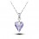 Collier coeur strass argenté Couleur Violet