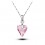 Collier coeur strass argenté Couleur Rose