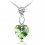 Collier coeur pendant strass argenté Couleur Vert