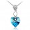 Collier coeur pendant strass argenté Couleur Bleu turquoise