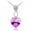 Collier coeur pendant strass argenté Couleur Rose Fushia