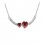 Collier 2 coeurs strass argenté Couleur Rouge