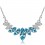 Collier pendentif goutte ovale strass argenté Couleur Bleu turquoise