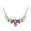 Collier pendentif goutte ovale strass argenté Couleur Multicolore