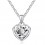 Collier coeur strass rond argenté Couleur Blanc