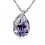 Collier pendentif goutte feuille argenté Couleur Violet