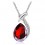 Collier pendentif goutte d'eau suspendu argenté Couleur Rouge