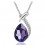 Collier pendentif goutte d'eau suspendu argenté Couleur Violet