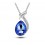 Collier pendentif goutte d'eau suspendu argenté Couleur Bleu roi