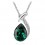 Collier pendentif goutte d'eau suspendu argenté Couleur Vert