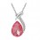 Collier pendentif goutte d'eau suspendu argenté Couleur Rose