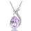 Collier pendentif goutte d'eau suspendu argenté Couleur Mauve