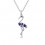 Collier oiseau flamant rose grue argenté Couleur Violet