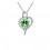 Collier coeur pendentif strass argenté Couleur Vert