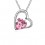 Collier coeur de strass et coeur argenté Couleur Rose