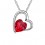 Collier coeur de strass et coeur argenté Couleur Rouge