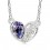 Collier coeur goutte et strass argenté Couleur Violet