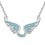 Collier 2 ailes strass argenté Couleur Bleu turquoise