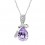 Collier pendentif goutte argenté Couleur Mauve