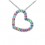 Collier coeur de strass ajouré argenté Couleur Multicolore