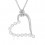 Collier coeur strass argenté Couleur Blanc