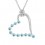 Collier coeur strass argenté Couleur Bleu turquoise