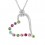 Collier coeur strass argenté Couleur Multicolore