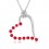 Collier coeur strass argenté Couleur Rouge