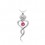 Collier coeur noeud strass argenté Couleur Rose