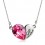 Collier coeur love strass argenté Couleur Rose