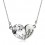 Collier coeur love strass argenté Couleur Blanc