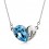 Collier coeur love strass argenté Couleur Bleu turquoise