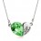 Collier coeur love strass argenté Couleur Vert